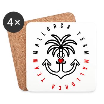 Mallorca Team Anker Palme Herz - Untersetzer (4er-Set) - Weiß - Vorne