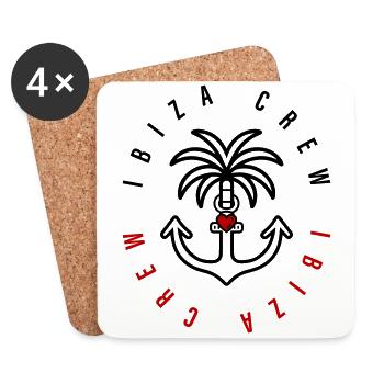 Ibiza Crew Anchor Palm Tree Heart - Coasters (set of 4) - white - Front