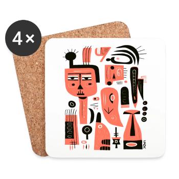 Love Abstract Art: Modern Paintings for Home - Coasters (set of 4) - white - Front