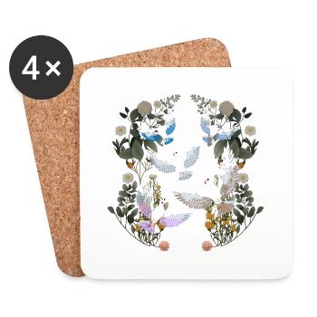 colombe de la paix, désarmement, paix, oiseau, colombes - Dessous de verre (lot de 4) - blanc - Devant
