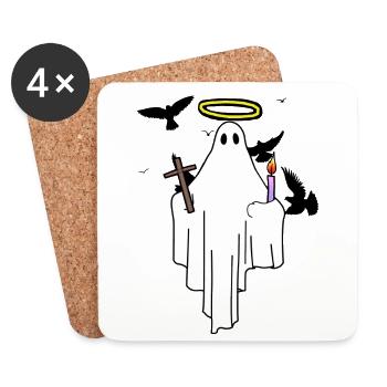Holy Spirit Enlightenment Halo Cross - Coasters (set of 4) - white - Front