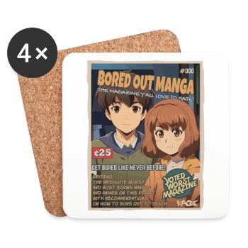 Bored : un faux magazine d’anime manga - Dessous de verre (lot de 4) - blanc - Devant