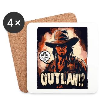 Outlaw Outlaw Cowboy hors-la-loi : Far West - Dessous de verre (lot de 4) - blanc - Devant