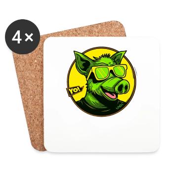 The coolest pig, yo - Coasters (set of 4) - white - Front