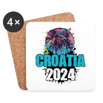 Croatia 2024 Travel Tour Team - Coasters (set of 4) - white - Front