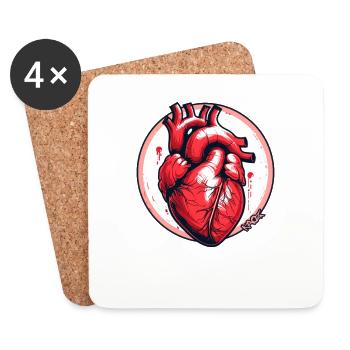The anatomy of a heart - Coasters (set of 4) - white - Front