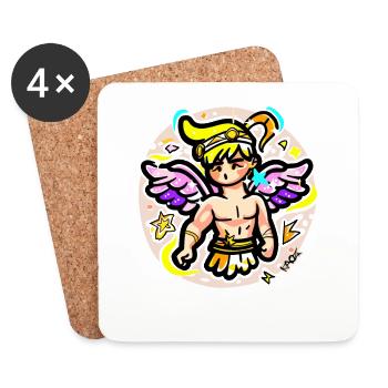 Cute Greek God, Sweet Messenger Hermes - Coasters (set of 4) - white - Front