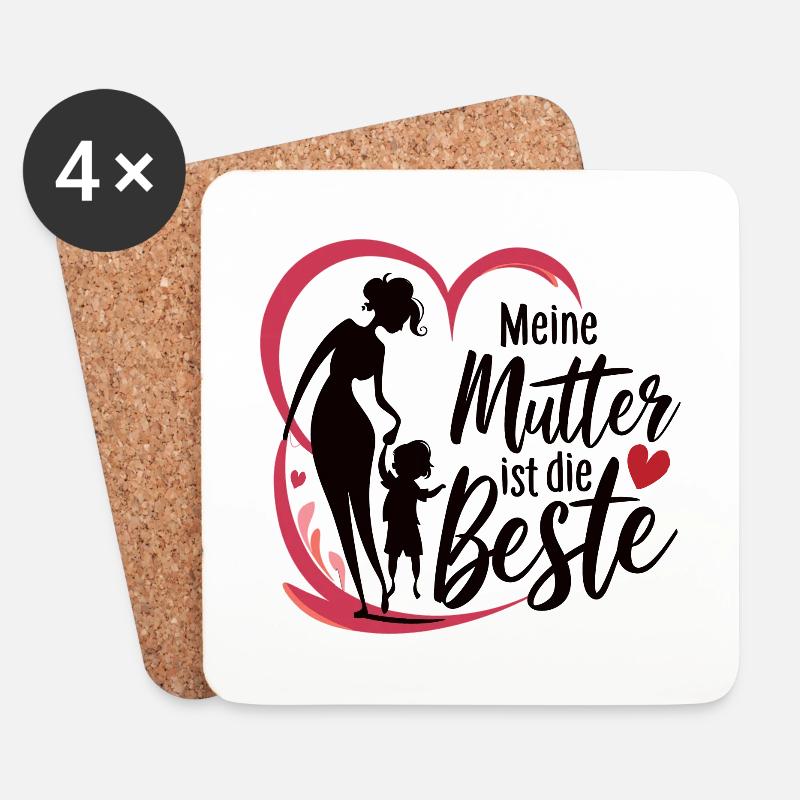 Muttertag Meine mutter ist die beste - Untersetzer (4er-Set) - Weiß