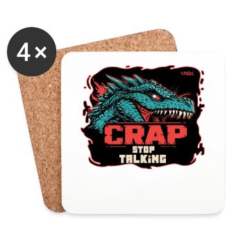 Dragon, arrête, merde, arrête de parler - Dessous de verre (lot de 4) - blanc - Devant