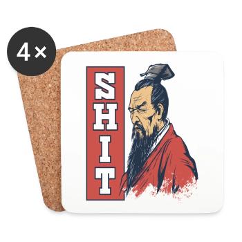 Confucius says: Shit... - Coasters (set of 4) - white - Front