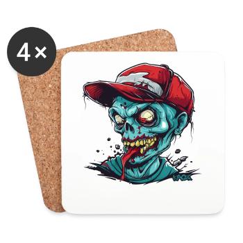 Baseball cap for the days of the zombie apocalypse - Coasters (set of 4) - white - Front