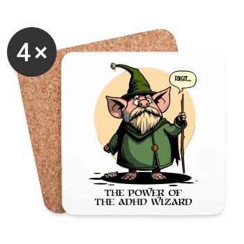 The Power of the ADHD Wizard - Coasters (set of 4) - white - Front