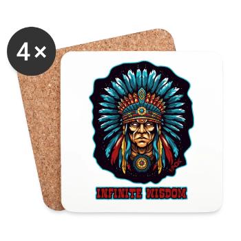 Infinite Native American Wisdom - Coasters (set of 4) - white - Front