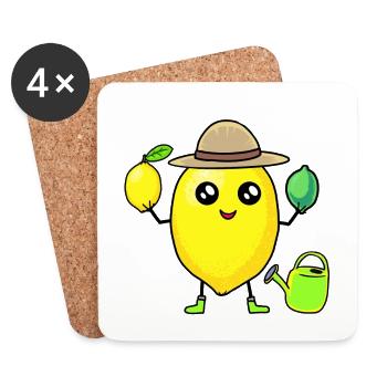 Zitrone Lemon Zitronen Gärtner Farmer Garten - Untersetzer (4er-Set) - Weiß - Vorne