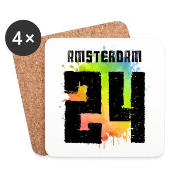 Maillot Amsterdam 24 2024 - Dessous de verre (lot de 4) - blanc - Devant