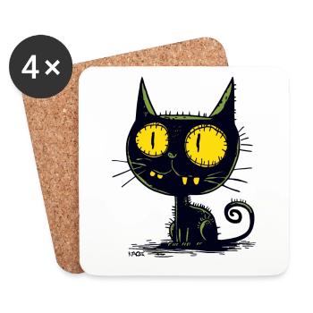 Der coolste, niedlichste Kater ist die Katze - Untersetzer (4er-Set) - Weiß - Vorne