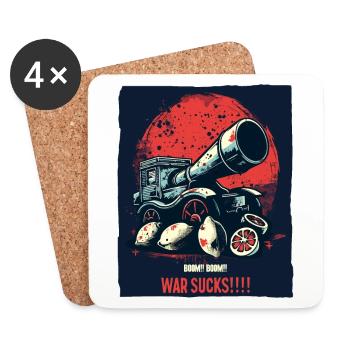 Big bang with lemons, war is crap - Coasters (set of 4) - white - Front