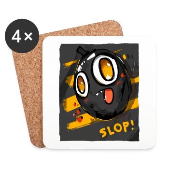 Bombe de dessin animé Slop drôle - Dessous de verre (lot de 4) - blanc - Devant