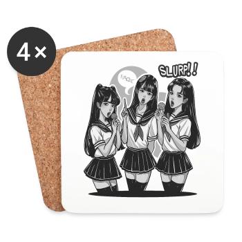 Anime Mädchen Design - Untersetzer (4er-Set) - Weiß - Vorne