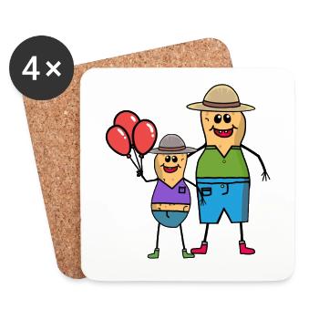 Geburtstag Erdnuss Vater Sohn Familie Kind - Untersetzer (4er-Set) - Weiß - Vorne