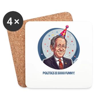Politics is so funny - Coasters (set of 4) - white - Front