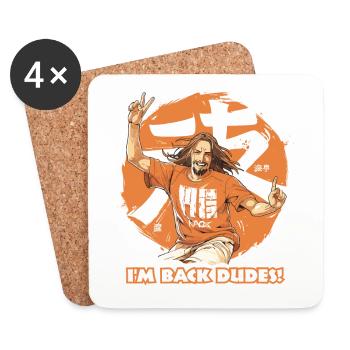 Ich bin zurück, Leute: zeitgenössischer Jesus-Dude - Untersetzer (4er-Set) - Weiß - Vorne