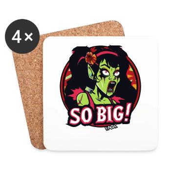 Drôle de femme zombie, si grande - Dessous de verre (lot de 4) - blanc - Devant