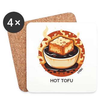 Eine einfache Tasse heißes Tofu - Untersetzer (4er-Set) - Weiß - Vorne