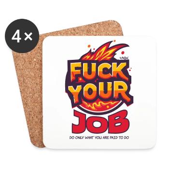 Fuck your job - Coasters (set of 4) - white - Front