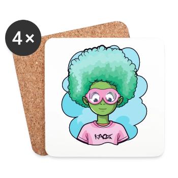 Blue Afro Child - Coasters (set of 4) - white - Front