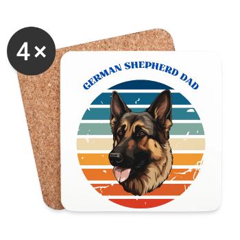 German Shepherd Dad - Coasters (set of 4) - white - Front