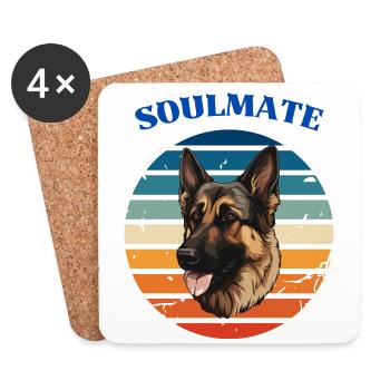 Soulmate Dog - Coasters (set of 4) - white - Front