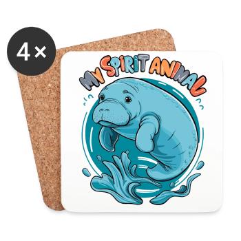 Dugong My Spirit Animal I Love Manatees - Coasters (set of 4) - white - Front