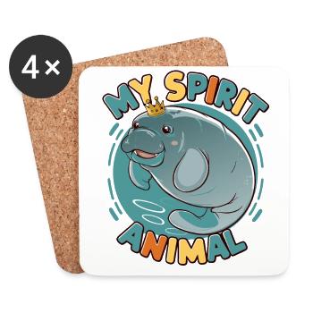 Dugong My Spirit Animal I Love Manatees - Coasters (set of 4) - white - Front