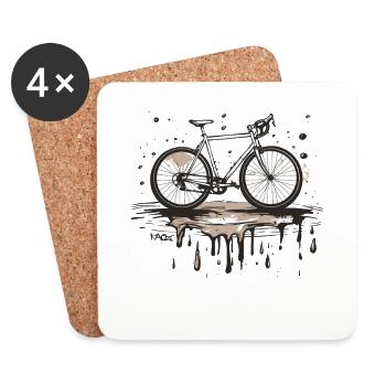 Road Bike, Road Bike, Gravel Bike, Cycling - Coasters (set of 4) - white - Front