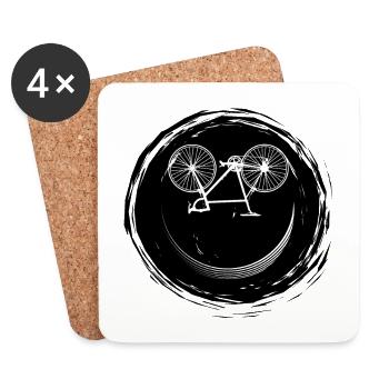 Bicycle Face - Coasters (set of 4) - white - Front