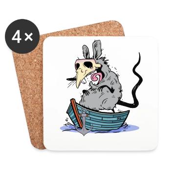 Plague Rat Boat Shipping Sailor Sailor - Coasters (set of 4) - white - Front