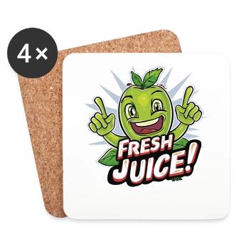 Sunny fruit and fresh juice - Coasters (set of 4) - white - Front