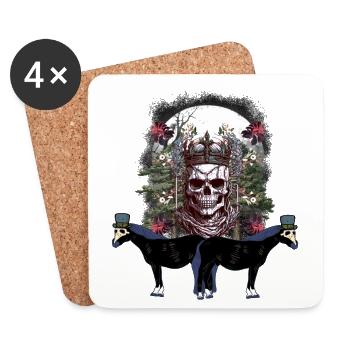 Horse Medieval Horses Skull Plague Horror - Coasters (set of 4) - white - Front