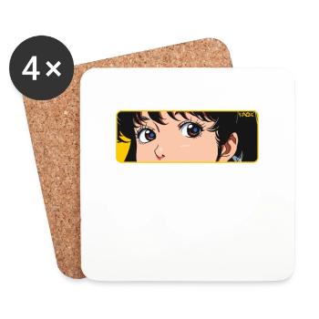 Traumhaftes Anime-Mädchen - Untersetzer (4er-Set) - Weiß - Vorne