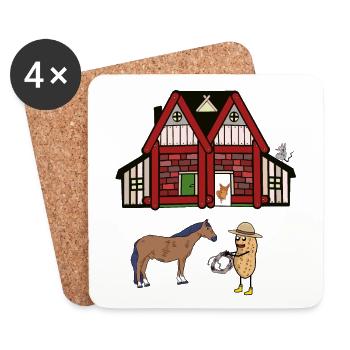 Ferme d’arachides Farmer Ranger Enfant Enfants Farmer - Dessous de verre (lot de 4) - blanc - Devant