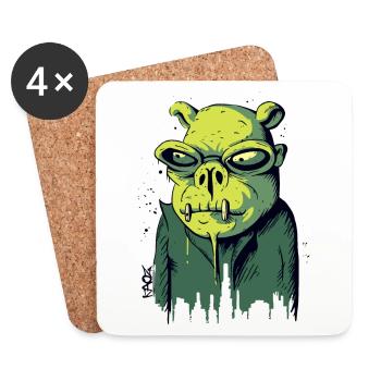 Goblin Ogre: I'm just an awkward existence - Coasters (set of 4) - white - Front
