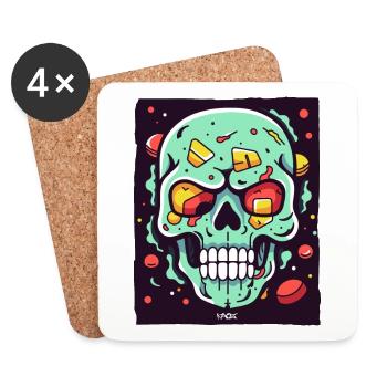 Another fantastic colorful skull - Coasters (set of 4) - white - Front