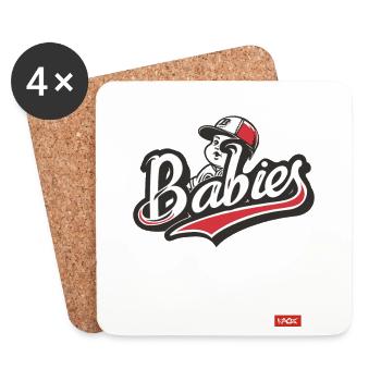 Parodie auf ein Baseball-Baby-Team - Untersetzer (4er-Set) - Weiß - Vorne