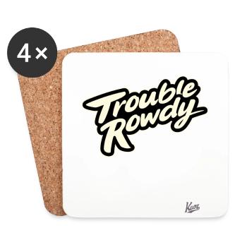 Trouble- and argument-making rowdy - Coasters (set of 4) - white - Front