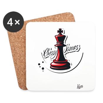 Chessy James, the chess master in chess - Coasters (set of 4) - white - Front