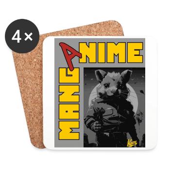Anime Manga: Hamster of Vengeance - Coasters (set of 4) - white - Front