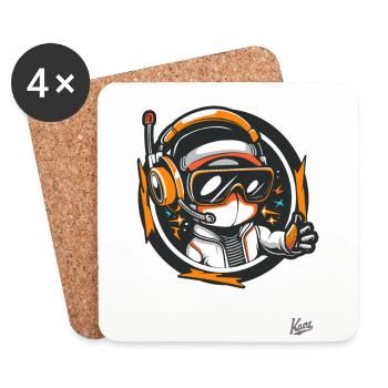 Space sci-fi type with headset and radio - Coasters (set of 4) - white - Front