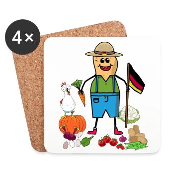 Producteurs d’arachides Producteurs Légumes Allemagne Drapeau - Dessous de verre (lot de 4) - blanc - Devant