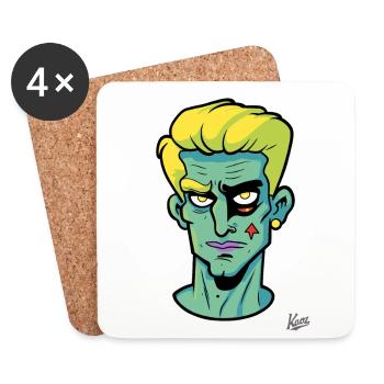 Cartoon of the ultimate beautiful beau - Coasters (set of 4) - white - Front